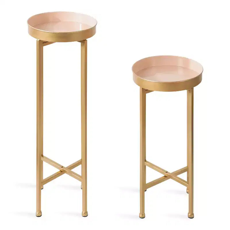 Ensemble de tables d'appoint rondes pliables en métal Celia de Kate and Laurel