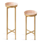 Ensemble de tables d'appoint rondes pliables en métal Celia de Kate and Laurel