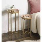 Ensemble de tables d'appoint rondes pliables en métal Celia de Kate and Laurel