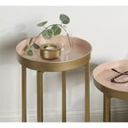 Ensemble de tables d'appoint rondes pliables en métal Celia de Kate and Laurel