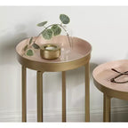 Ensemble de tables d'appoint rondes pliables en métal Celia de Kate and Laurel