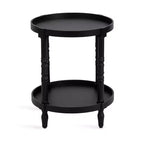 Table d'appoint ronde en bois Bellport de Kate and Laurel avec étagère