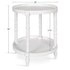 Table d'appoint ronde en bois Bellport de Kate and Laurel avec étagère