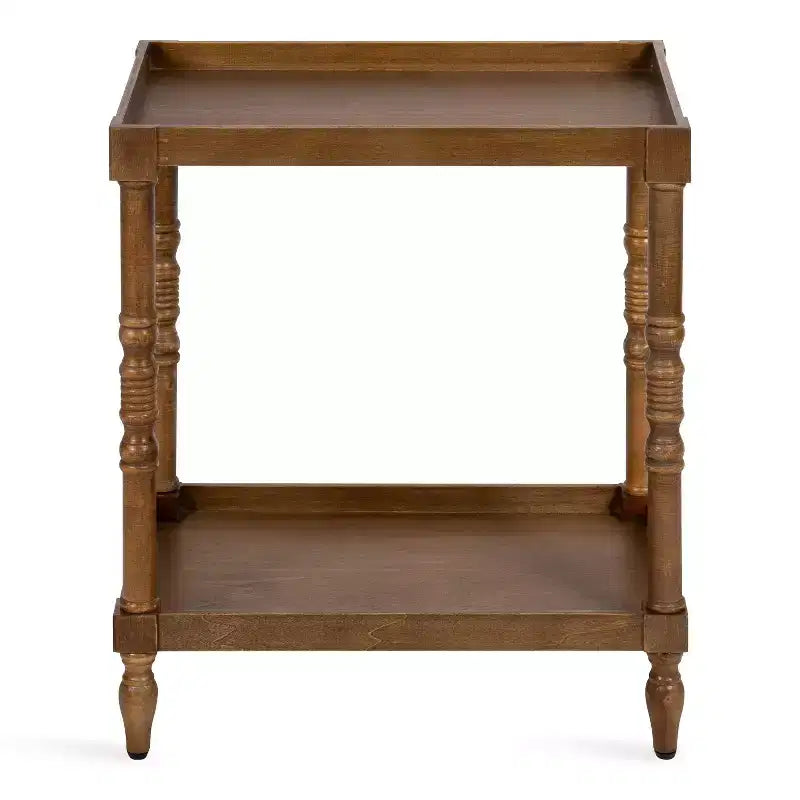 Table d'appoint rectangulaire en bois Bellport Kate and Laurel, 56x36x66 cm, marron rustique