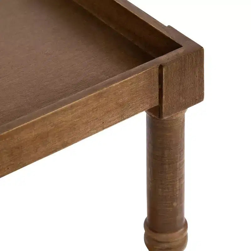 Table d'appoint rectangulaire en bois Bellport Kate and Laurel, 56x36x66 cm, marron rustique