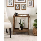 Table d'appoint rectangulaire en bois Bellport Kate and Laurel, 56x36x66 cm, marron rustique