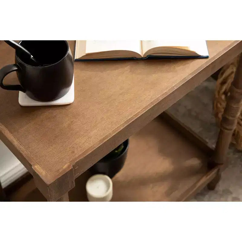 Table d'appoint rectangulaire en bois Bellport Kate and Laurel, 56x36x66 cm, marron rustique
