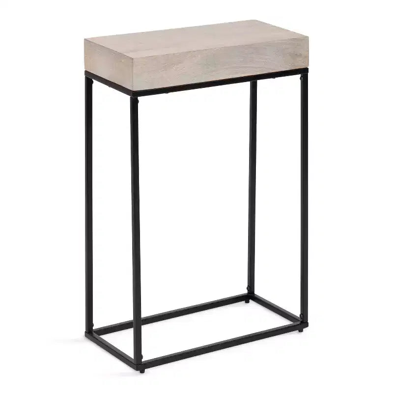 Kate and Laurel Karlsen Wood and Metal Slim Side Table
