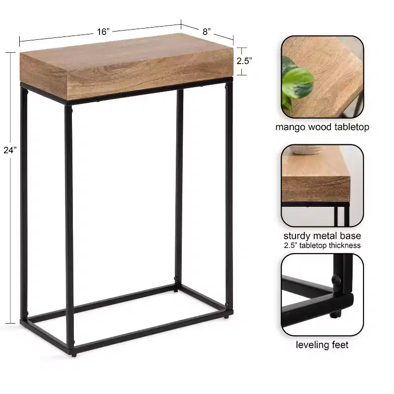 Table d'appoint fine en bois et métal Kate et Laurel Karlsen