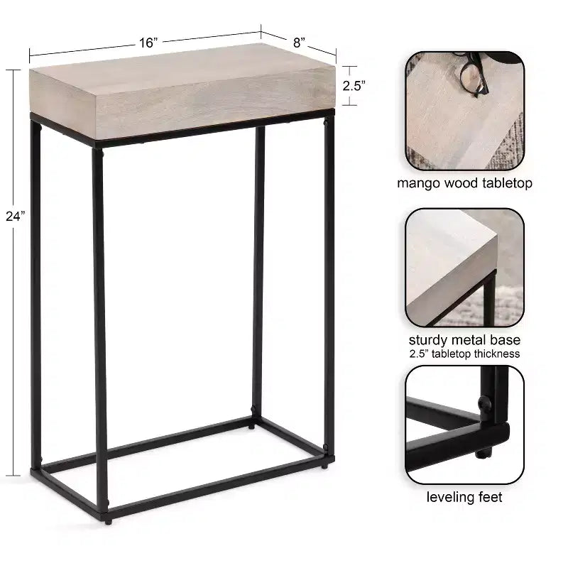 Table d'appoint fine en bois et métal Kate et Laurel Karlsen
