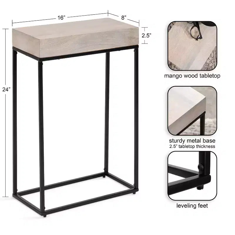 Table d'appoint fine en bois et métal Kate et Laurel Karlsen