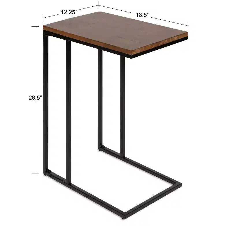 Table d'appoint en bois rectangulaire Kate and Laurel Lockridge, 19x12x27, Noyer marron