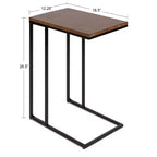 Table d'appoint en bois rectangulaire Kate and Laurel Lockridge, 19x12x27, Noyer marron