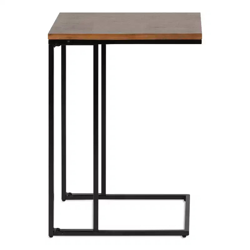 Table d'appoint en bois rectangulaire Kate and Laurel Lockridge, 19x12x27, Noyer marron