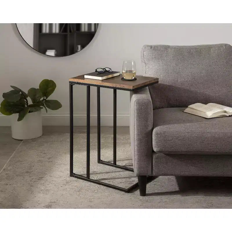 Table d'appoint en bois rectangulaire Kate and Laurel Lockridge, 19x12x27, Noyer marron