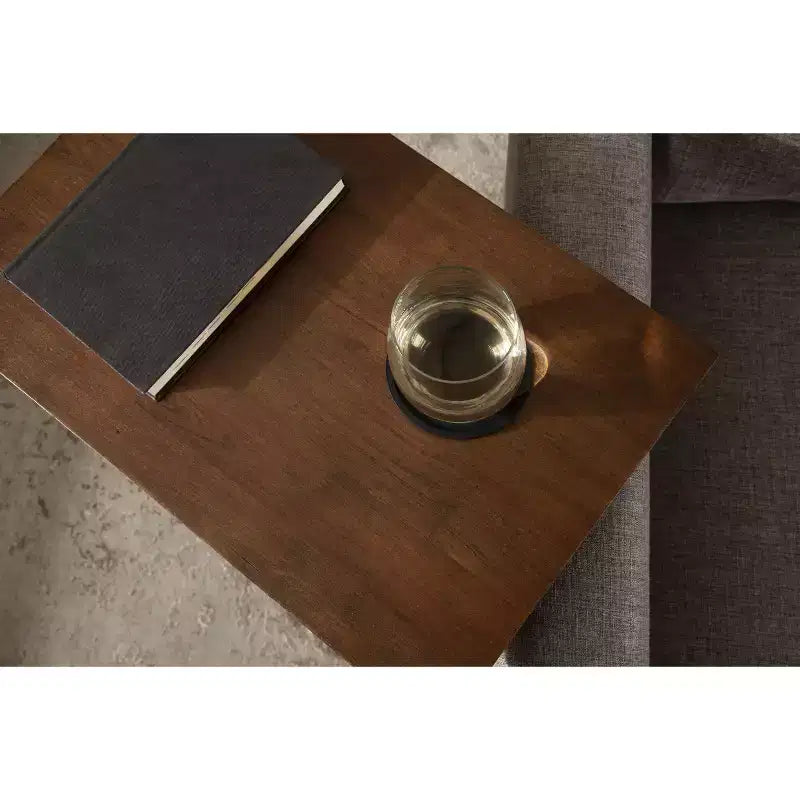 Table d'appoint en bois rectangulaire Kate and Laurel Lockridge, 19x12x27, Noyer marron