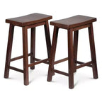 Tabourets de comptoir de cuisine PJ Wood Classic Saddle Seat 61 cm, Noyer (Lot de 10)