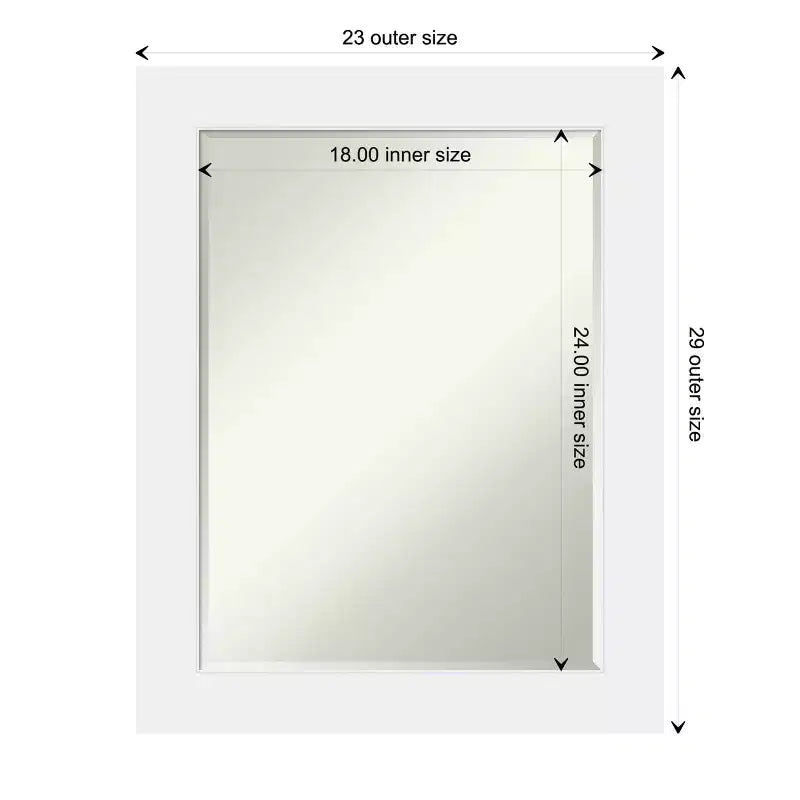 Miroir mural de salle de bain en bois biseauté Corvino Petite Amanti Art