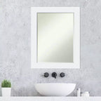 Miroir mural de salle de bain en bois biseauté Corvino Petite Amanti Art