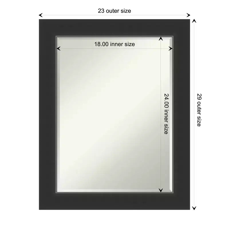 Miroir mural de salle de bain en bois biseauté Corvino Petite Amanti Art