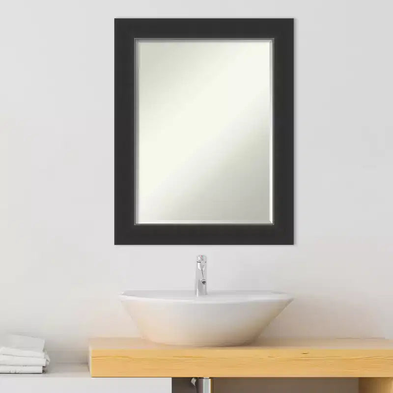 Miroir mural de salle de bain en bois biseauté Corvino Petite Amanti Art
