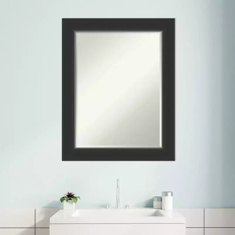 Miroir mural de salle de bain en bois biseauté Corvino Petite Amanti Art