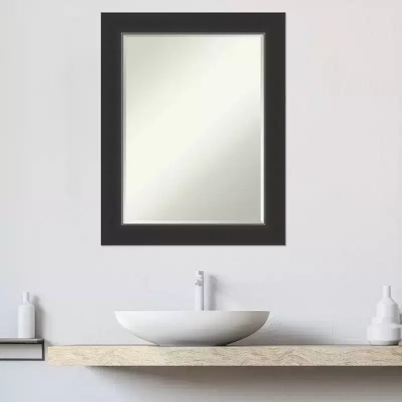 Miroir mural de salle de bain en bois biseauté Corvino Petite Amanti Art