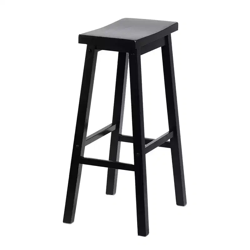 Tabourets de bar de cuisine PJ Wood Classic Saddle Seat 74 cm, Noir (Lot de 6)