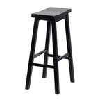 Tabourets de bar de cuisine PJ Wood Classic Saddle Seat 74 cm, Noir (Lot de 6)