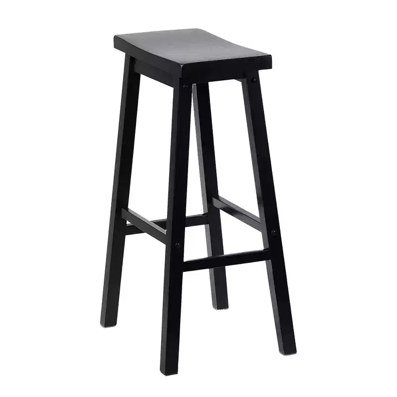 Tabourets de bar de cuisine PJ Wood Classic Saddle Seat 74 cm, Noir (Lot de 6)