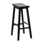 Tabourets de bar de cuisine PJ Wood Classic Saddle Seat 74 cm, Noir (Lot de 6)
