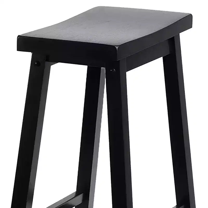 Tabourets de bar de cuisine PJ Wood Classic Saddle Seat 74 cm, Noir (Lot de 6)