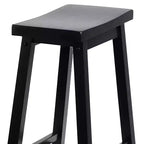 Tabourets de bar de cuisine PJ Wood Classic Saddle Seat 74 cm, Noir (Lot de 6)