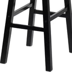 Tabourets de bar de cuisine PJ Wood Classic Saddle Seat 74 cm, Noir (Lot de 6)