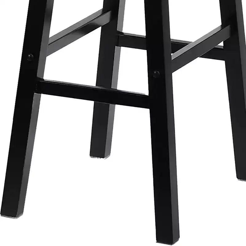 Tabourets de bar de cuisine PJ Wood Classic Saddle Seat 74 cm, Noir (Lot de 6)