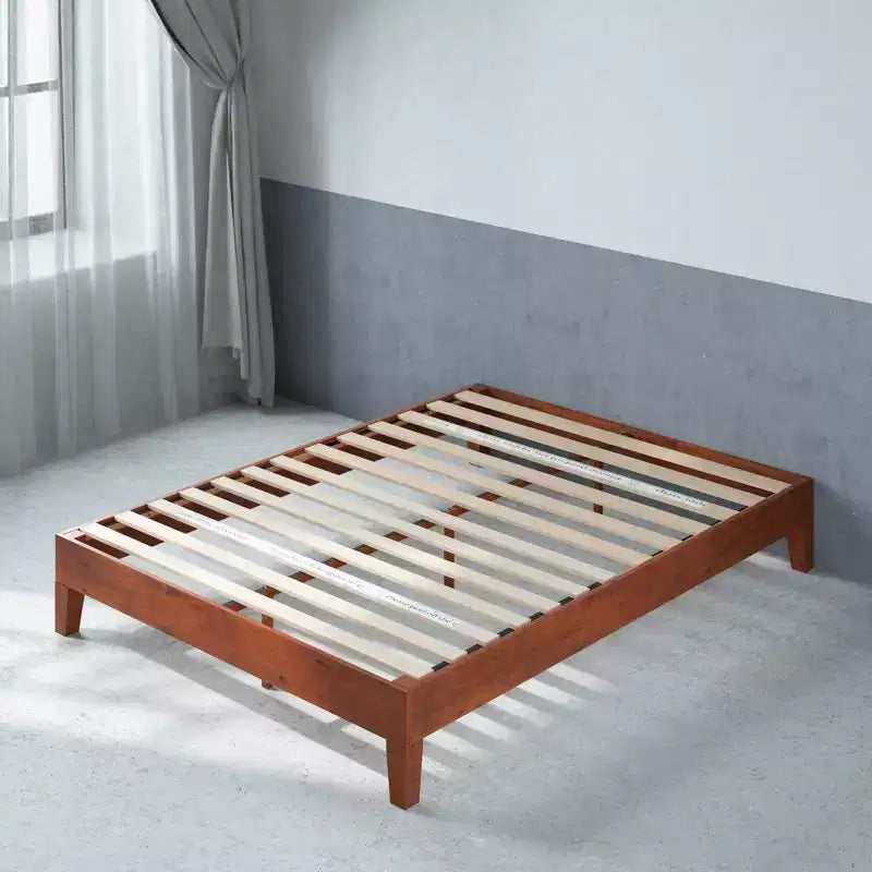 Zinus Wen Lit avec plateforme en bois de luxe, cadre de 30,5 cm, cerisier