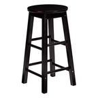 Tabourets de bar PJ Wood Classic Round Seat de 73,66 cm de haut pour maisons, salles à manger et bars avec sièges sans dossier et 4 pieds carrés, noir (lot de 4)