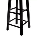 Tabourets de bar PJ Wood Classic Round Seat de 73,66 cm de haut pour maisons, salles à manger et bars avec sièges sans dossier et 4 pieds carrés, noir (lot de 4)