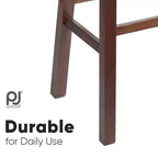 Tabourets de bar PJ Wood classiques avec siège en selle, 73,6 cm de hauteur, noyer (lot de 8)