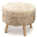 Cheer Collection 17 Round Faux Fur Stool