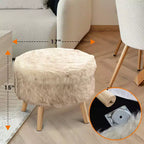 Tabouret rond en fausse fourrure Cheer Collection de 17 po