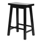 Tabouret de comptoir de cuisine PJ Wood classique, dossier sans dossier, 61 cm, pour la maison, la salle à manger et les bars, 4 pieds carrés, noir (lot de 4)