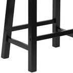 Tabouret de comptoir de cuisine PJ Wood classique, dossier sans dossier, 61 cm, pour la maison, la salle à manger et les bars, 4 pieds carrés, noir (lot de 4)