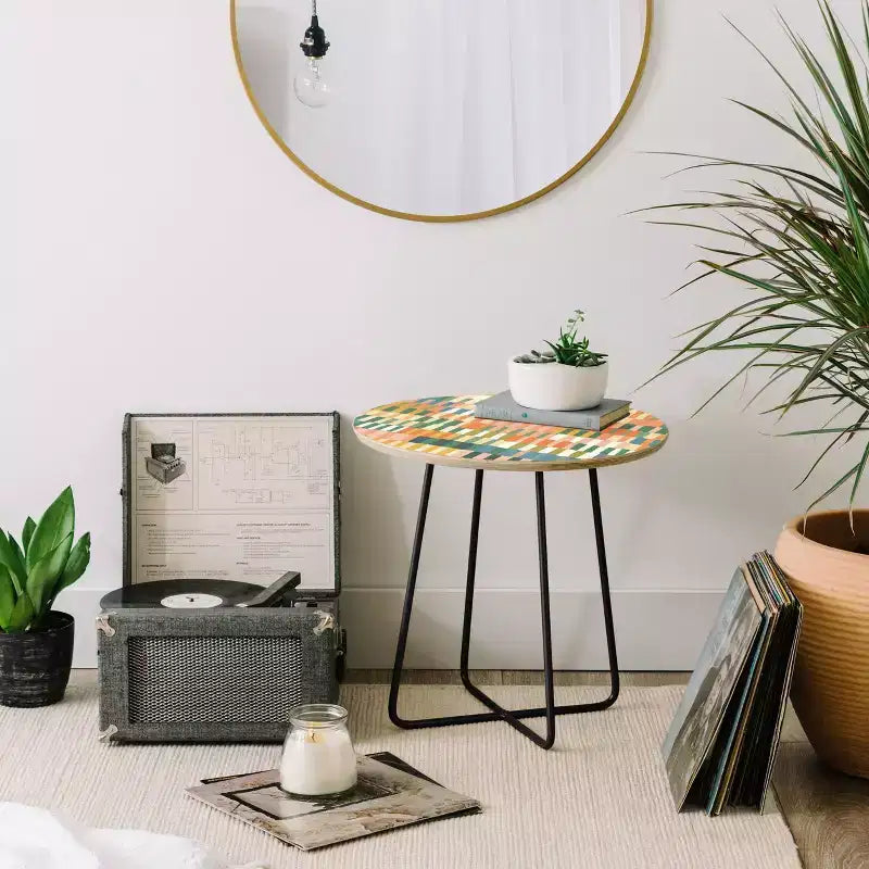 Table d'appoint ronde mosaïque pastel Gigi Rosado - Deny Designs