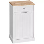 Meuble Poubelle Homcom avec Tiroir Meuble de Tri Sélectif Débout Support de Poubelle Cuisine