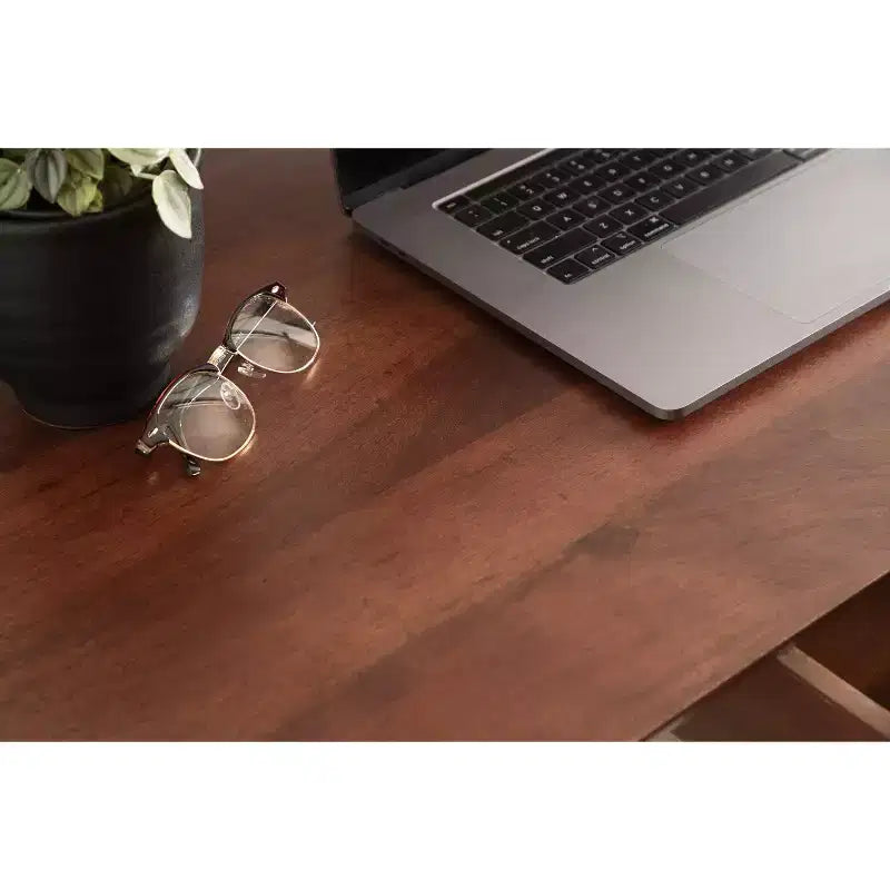 Bureau d'écriture rectangulaire en bois Kate and Laurel McCutcheon, 42x22x30, marron