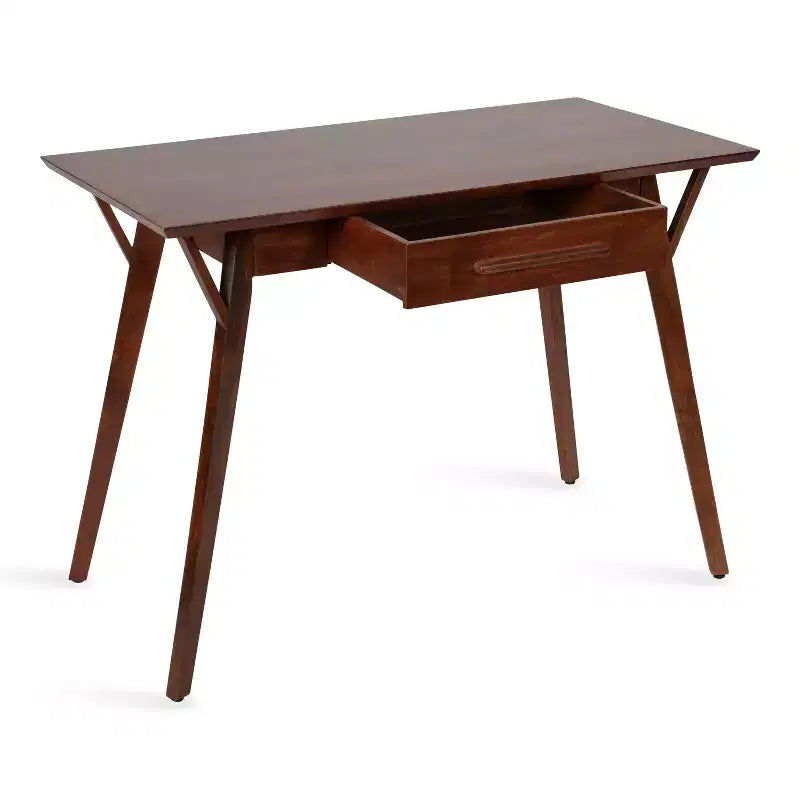 Bureau d'écriture rectangulaire en bois Kate and Laurel McCutcheon, 42x22x30, marron