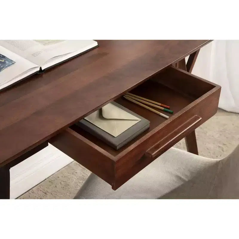 Bureau d'écriture rectangulaire en bois Kate and Laurel McCutcheon, 42x22x30, marron