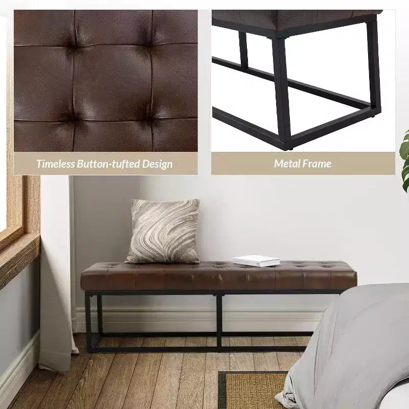 Banc de chambre Gema 60 large Pour la chambre et le salon | ART OF LIVING DESIGNS