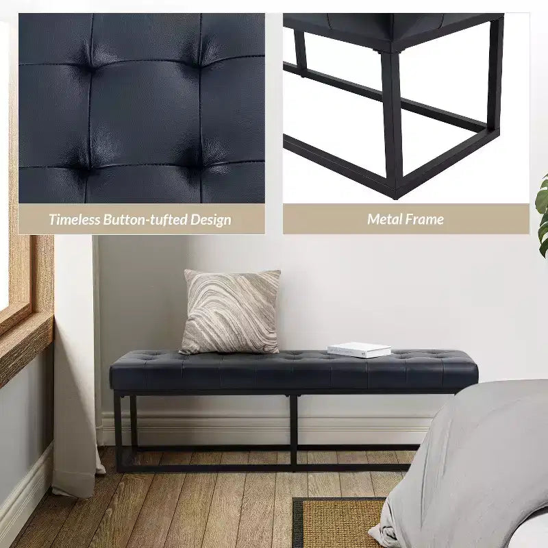 Banc de chambre Gema 60 large Pour la chambre et le salon | ART OF LIVING DESIGNS